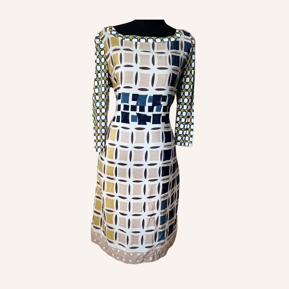 maliparmi 2000s mod retro geometric print shift dress italian designer